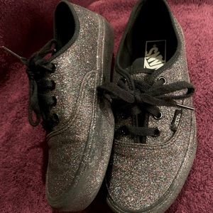 Multi glitter black vans woman’s size 6